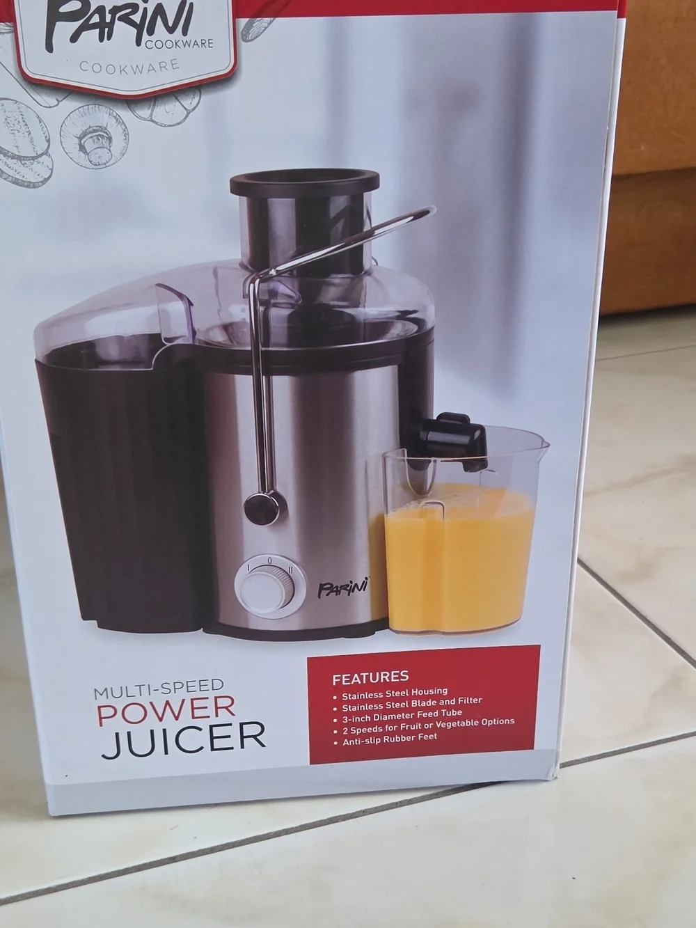Parini Stainless Steel Juicer - Black and Silver Finish